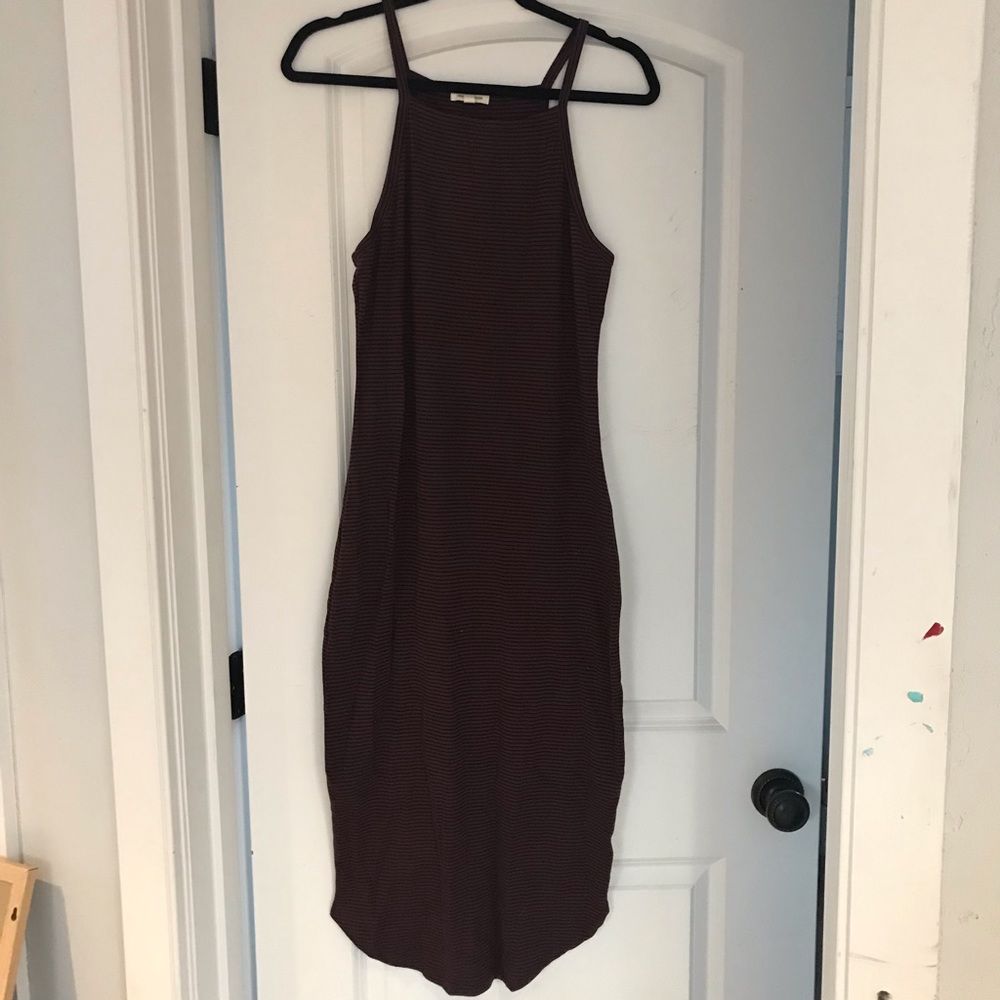 Black and dark purple striped dress